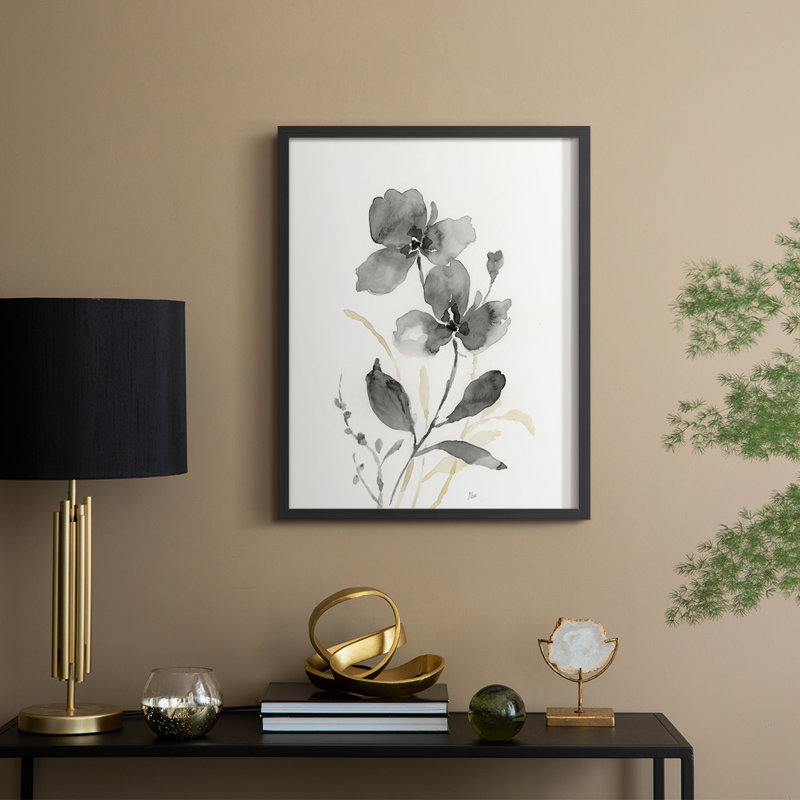 Elegant Silhouette II Framed Print - Solid Wood, Black, 15" H x 12" W