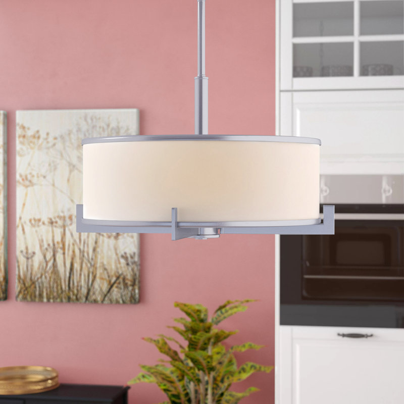 Darcia 4 - Light Satin Nickel Drum Pendant, Satin Nickel