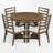 Hervey 5-Piece Retro Rustic Functional Dining Set Unique Geometric Design,Round Table Top with Leaf,dinning table set-1874598577-1874598583