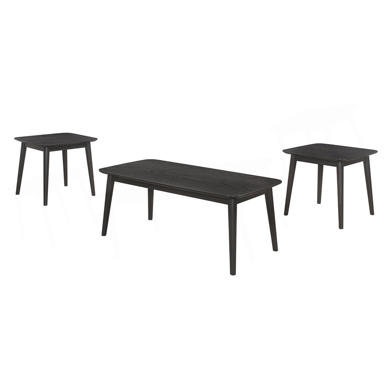 Ensemble de 3 tables basses rectangulaires, noir
