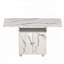 Table de salle à manger pliante avec rangement et 6 roulettes - Marbre blanc, 47 po, Cette table pliante multifonctionnelle se transforme en consoles de différentes tailles. Entièrement dépliée