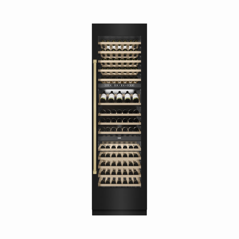 ZLINE Autograph 24 in. 12.4 cu. ft. Triple Zone 100 Bottle Column Wine Cooler in Stainless Steel Accents, Bronze