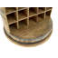 Lorimor Solid Wood Floor Wine Bottle & Glass Rack Brown