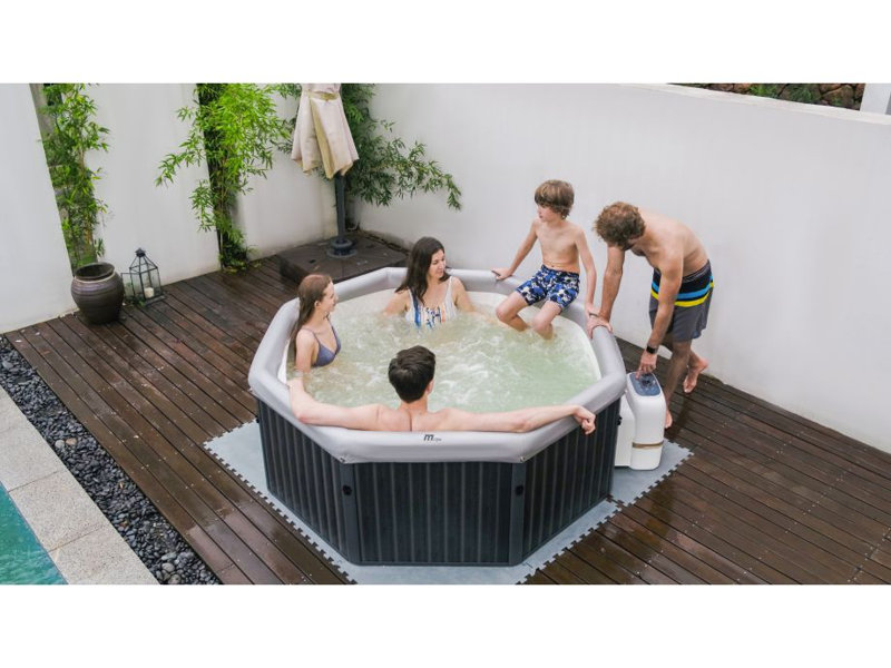 MSpa 230 Volt 4 - Jet ABS, Plastic Hexagon Plug And Play Hot Tub in Grey