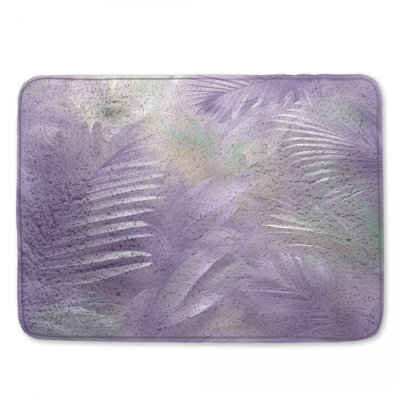 Lavender Palm Leaves Bath Mat