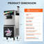 Machine à crème glacée commerciale AMERLIFE 45L / H, machine à crème glacée 3 saveurs 2900W, double compresseur, cylindre en acier inoxydable 10L * 2, nettoyage automatique et pré-refroidissement pour restaurants et bars