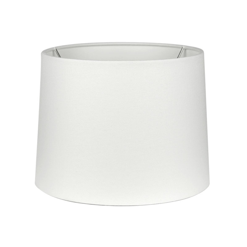 Abat-jour tambour en lin H 7,5 po x l 10 po (Uno) en blanc, Blanc