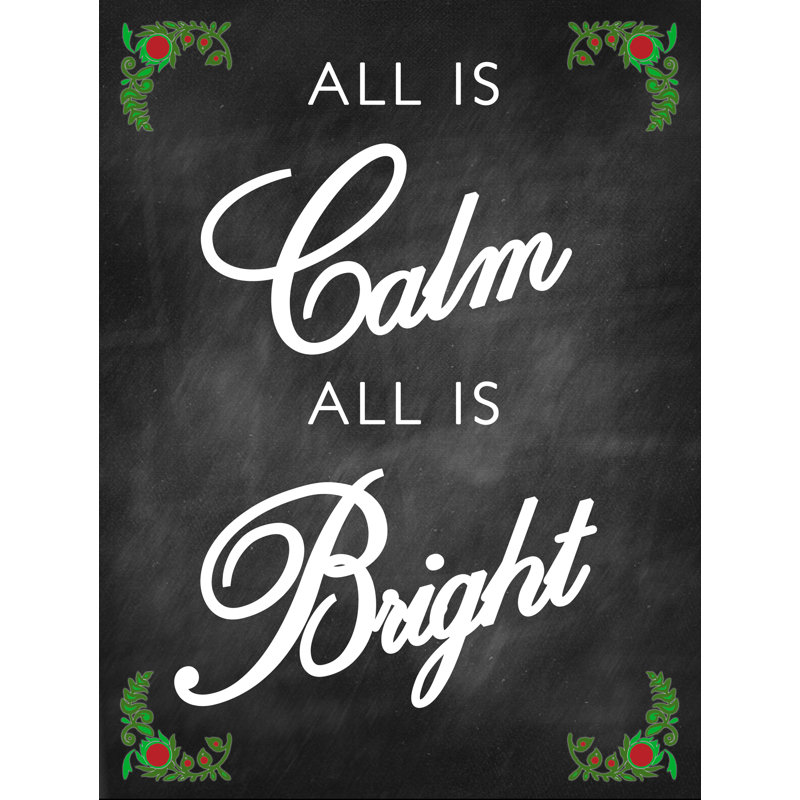All All Calm - All Is Bright - panneau de Noël en métal, H 23,2 po x l 17,2 po x P 0,04 po