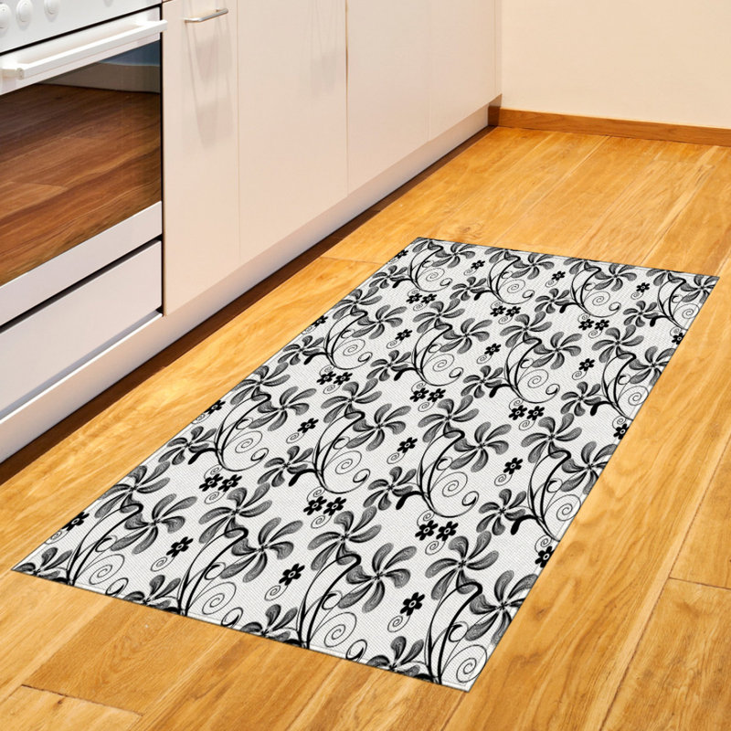 Floral High Density Long Fiber Poly Threads Decorative Area Rug Carpet, Rectangle 2'7" x 5'