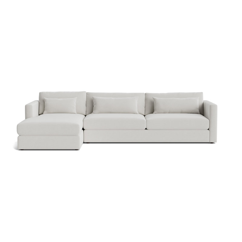 Haywood Left Chaise Sectional, Performance Velvet - Silver