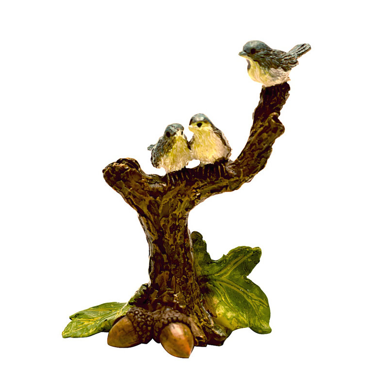 Figurine de jardin miniature fée, oiseau bleu