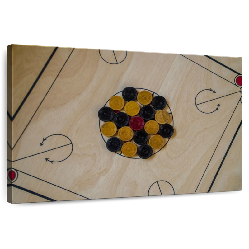 Carrom Board Game, 8" H x 12" W