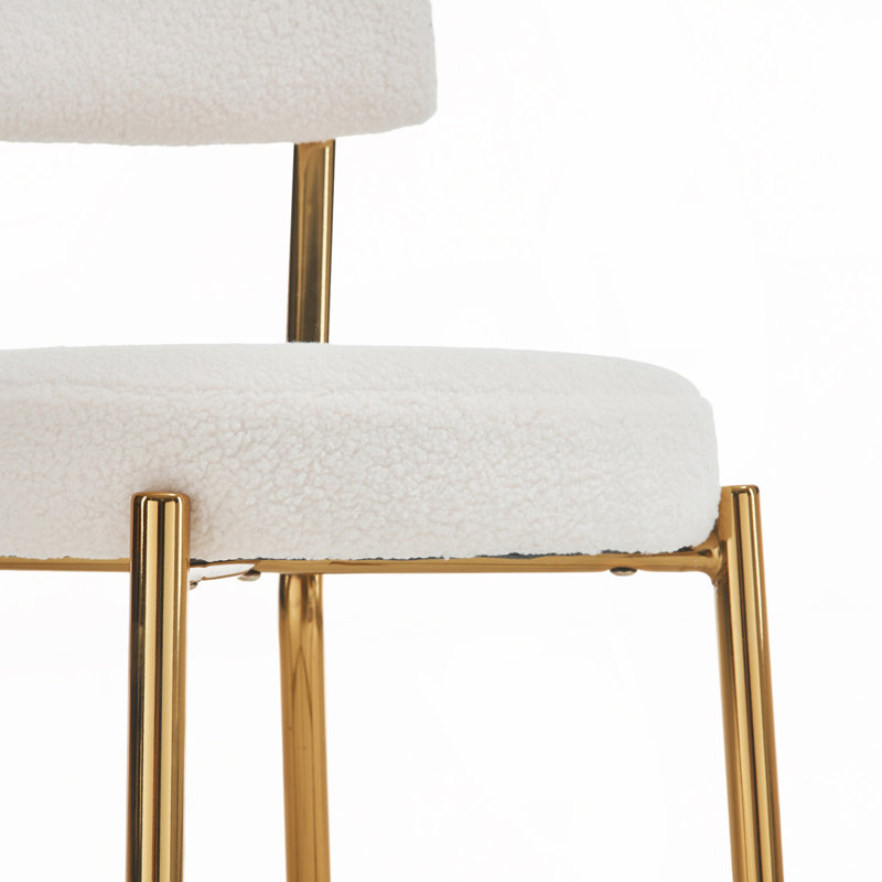 Tabouret de bar Teddy, Beige, Doré