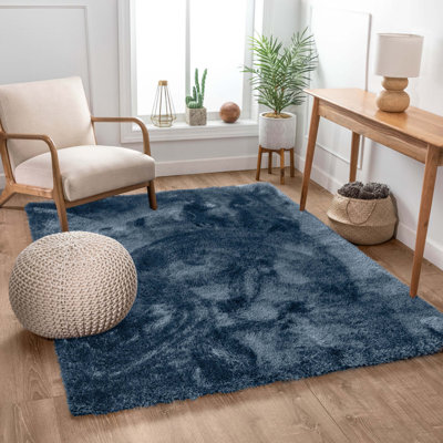 Tapis bleu foncé Saavedra Liza