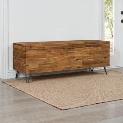 Sherry Wood Flip Top Storage Bench