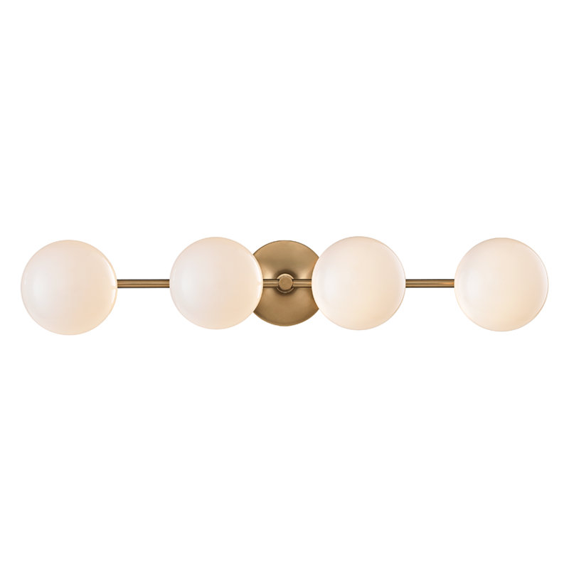 Fleming 4 Light Vanity Light, Aged Brass