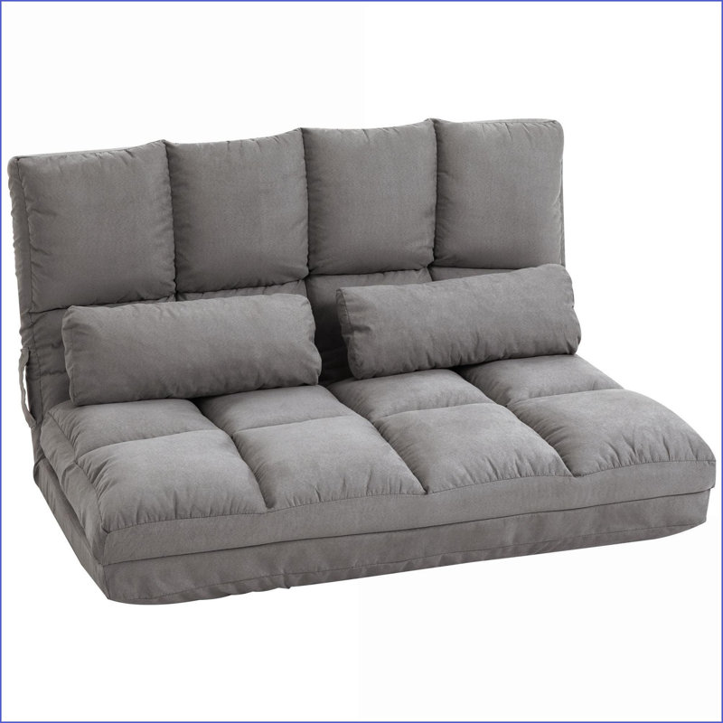 Canapé-lit convertible Lazy Appui-tête | Gris foncé | Polyester