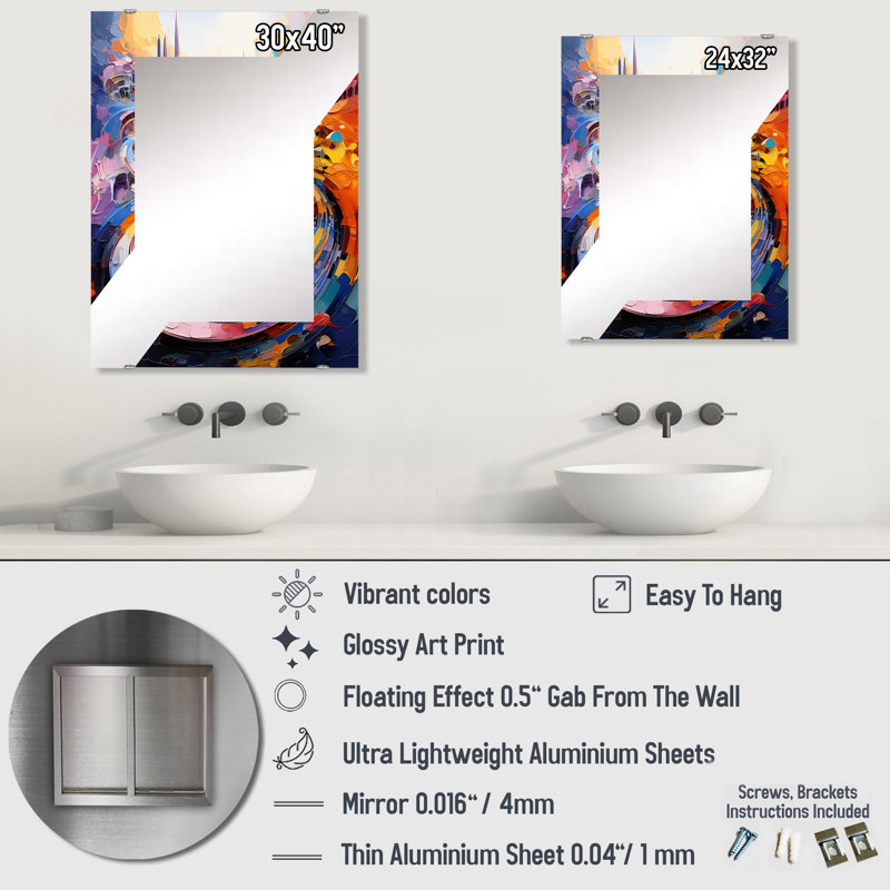 Miroir mural Robertson - Race Tracks MIR135842, 32 po x 24 po