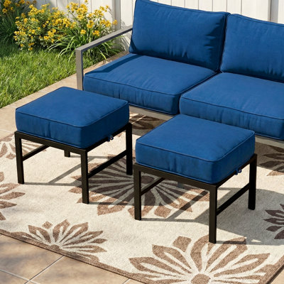 Fully Assembled Outdoor Ottoman with Cushion