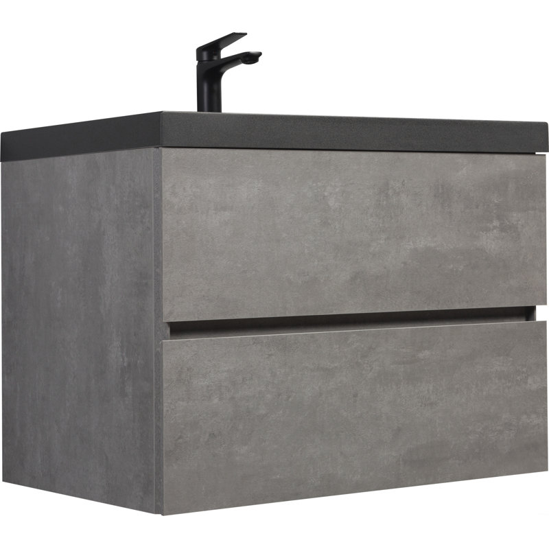 Single Floating Bathroom Vanity With Sink, Wall-Mounted Bathroom Storage Vanity Cabinet  For Bathroom