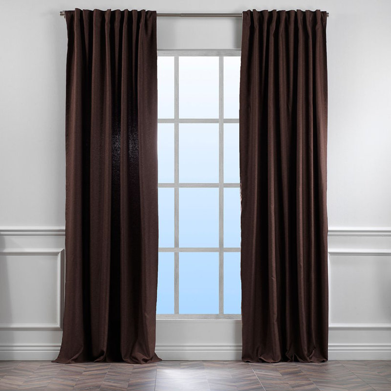 Extra Wide & Extra Long Custom Made Decorative Single Panel, Brown, 52" W x 228" L