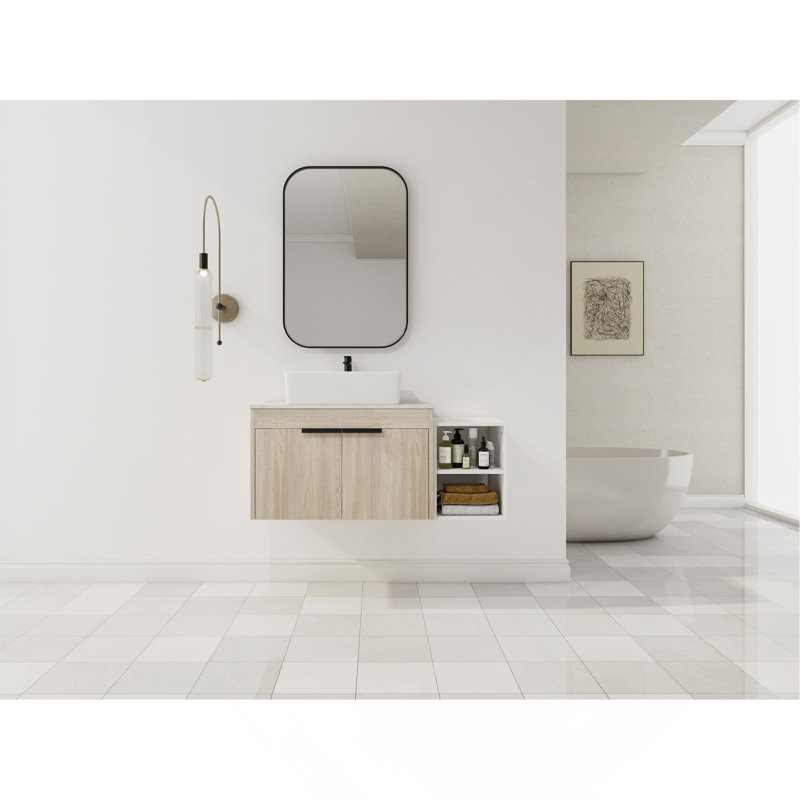 Meuble-lavabo moderne 42 po avec céramique, 42"
