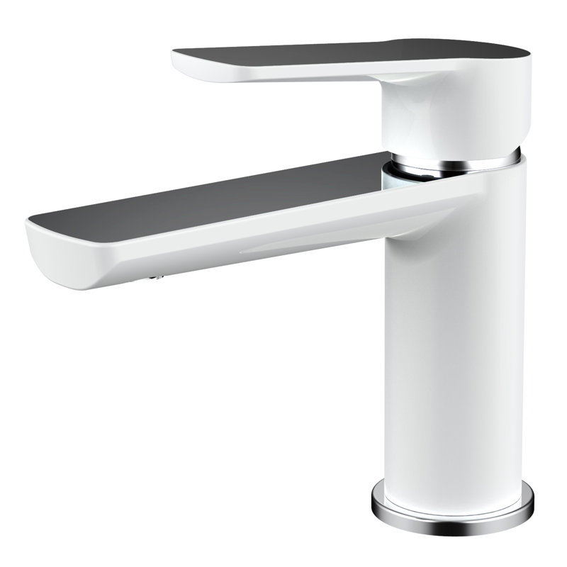 Single-handle Bathroom Faucet, Chrome/White