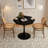 Modern Octagonal Coffee Table with Printed Black Marble Top and Metal Base, Perfect for Small Spaces and Gatherings-1223713210-1223713215