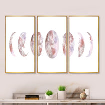 Phases of the Moon Art Print Canvas Wall Art For Home Decoration Wooden  Framed 12 X 16 : : Home