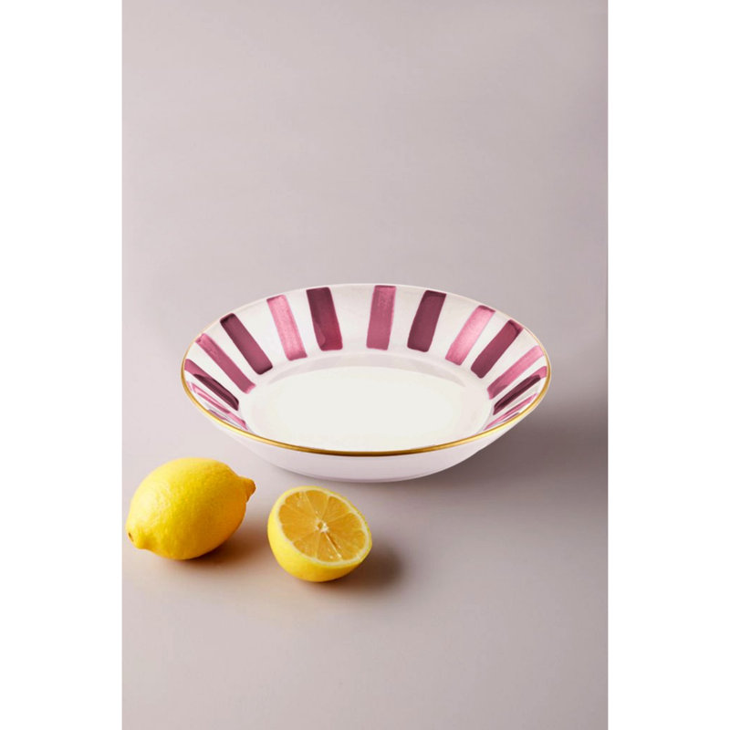 Assiette plate Abiageal, Mauve/blanc