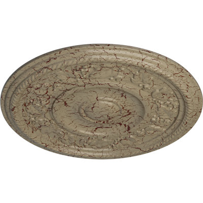 Médaillon de plafond Endurathane Tyrone, DO 16 1/8 po x P 3/4 po (convient aux auvents jusqu'à 6 3/4 po), fini craquelé Gobi peint à la main