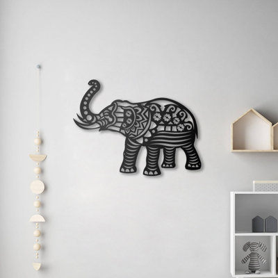 Élégant accessoire mural en métal noir décoratif de 25,6 po x 19,7 po | 100% métal, épaisseur: 0,08 pouce | Conception murale facile, parfaite pour la décoration intérieure, l'esthétique moderne et l'art mural unique