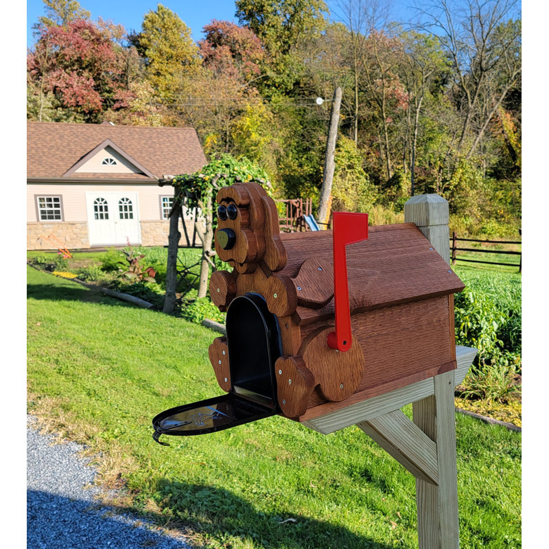 Boîte aux lettres Amish, fabriquée à la main avec un chiot