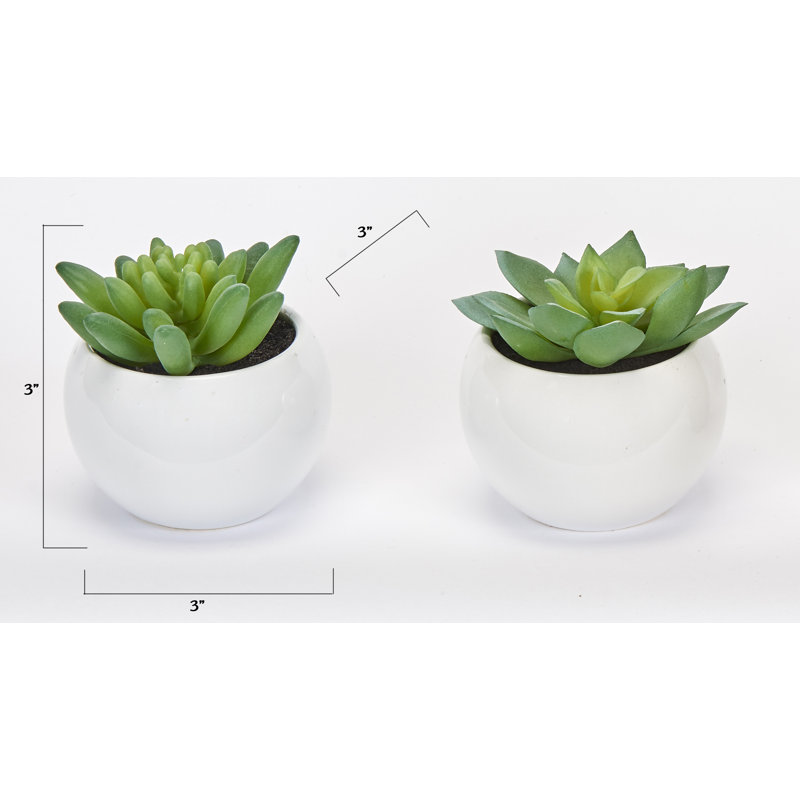 3'' Faux Succulent in Ceramic Pot