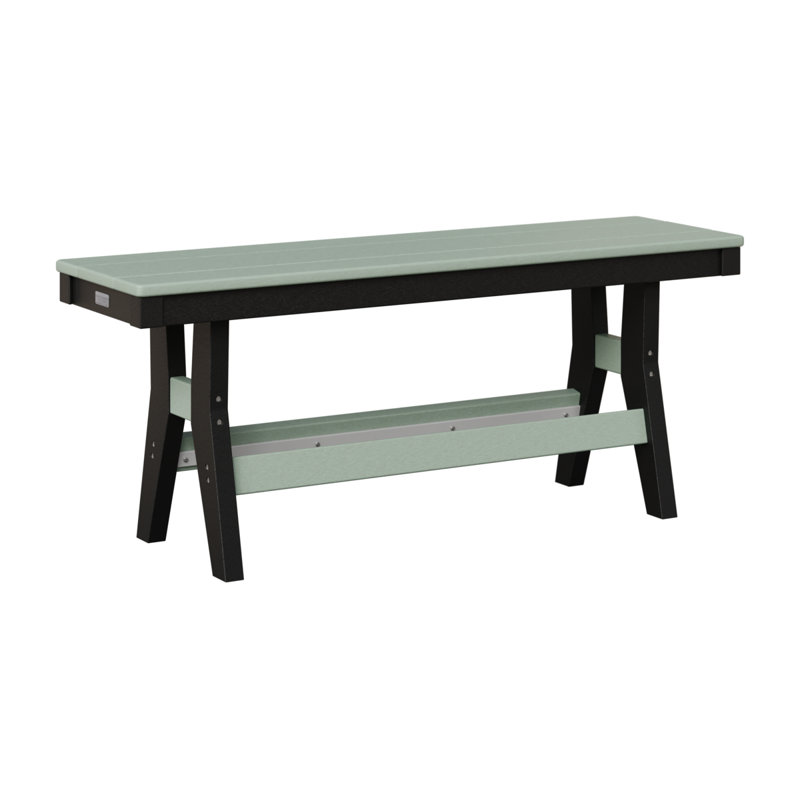 Banc portatif Berlin de 44 po, 18" H x 44" W x 12.5" D, Mousse de mer / noir