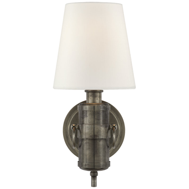 Jonathan Solid Brass 1 - Light Armed Sconce, Sheffield Silver