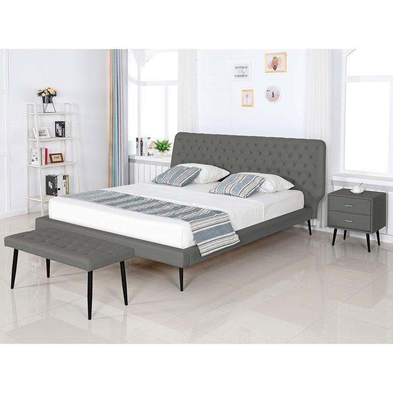 Jody Upholstered Bench, Grey