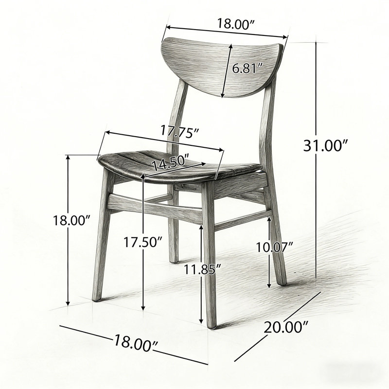Chaise de salle à manger, ensemble de 2 (table non incluse)