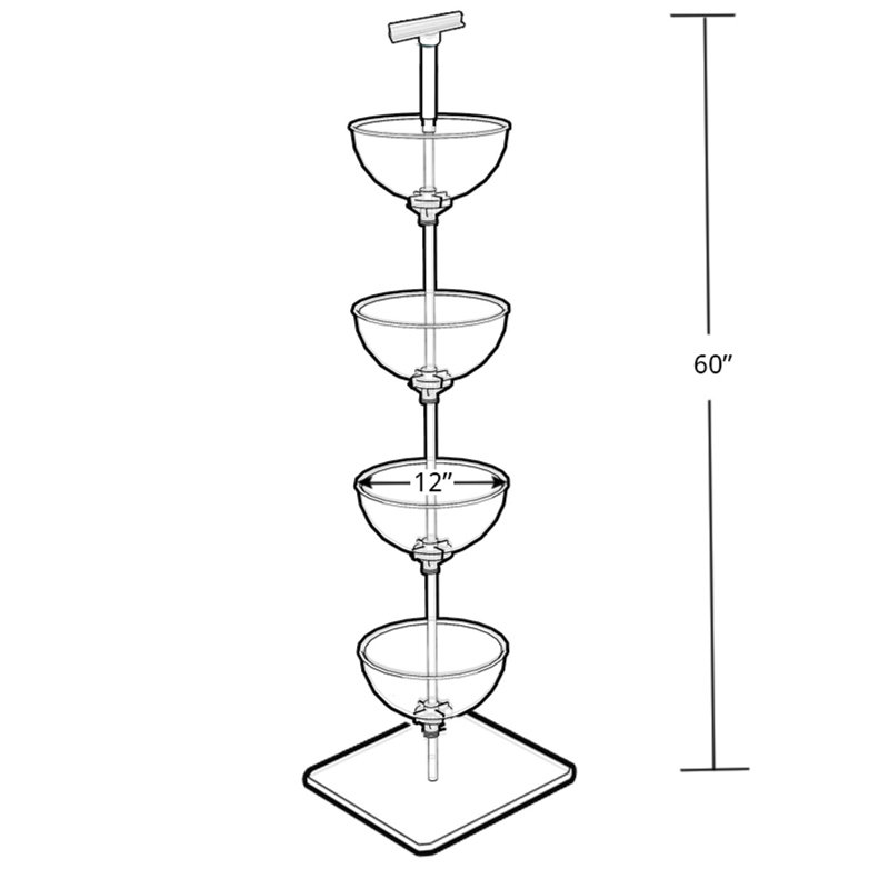 Four-Tiered 12" Bowl Floor Display