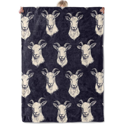 Majestic Goat Pattern Throw Blanket Gifts for Women Adults Girls, Soft Fuzzy Warm Cozy Flannel Blankets for Bedroom, Travel, Couch, Home Decor 80x60 in