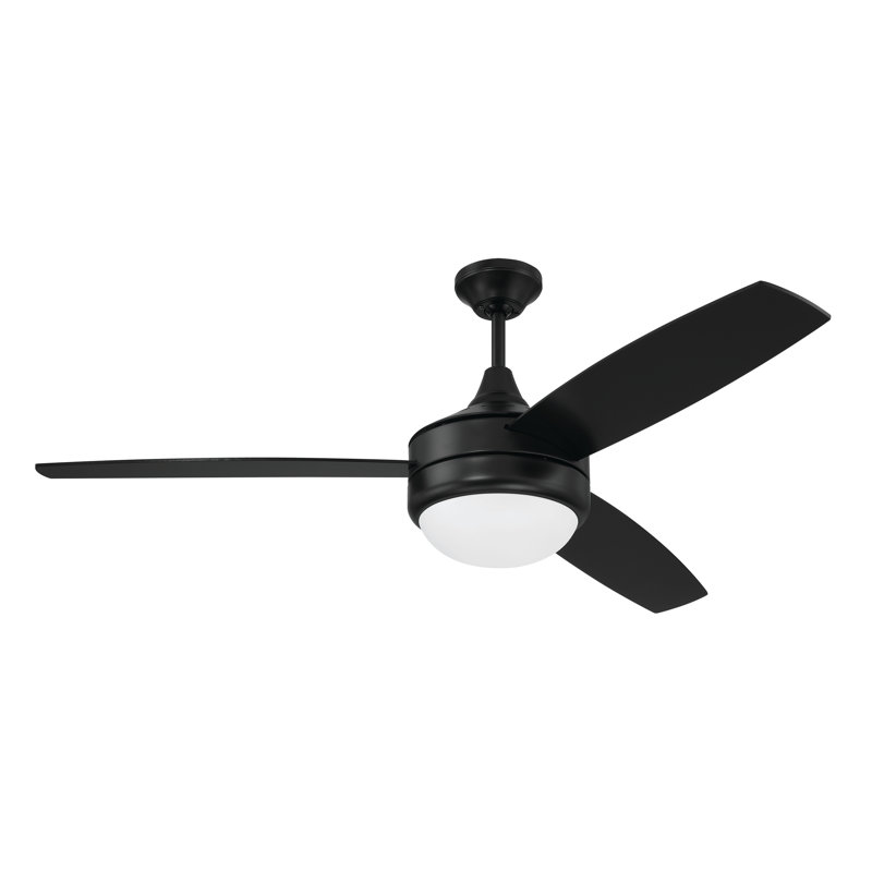 Ventilateur de plafond 52 po avec lumières DEL et contrôle mural Phaze II, Noir mat