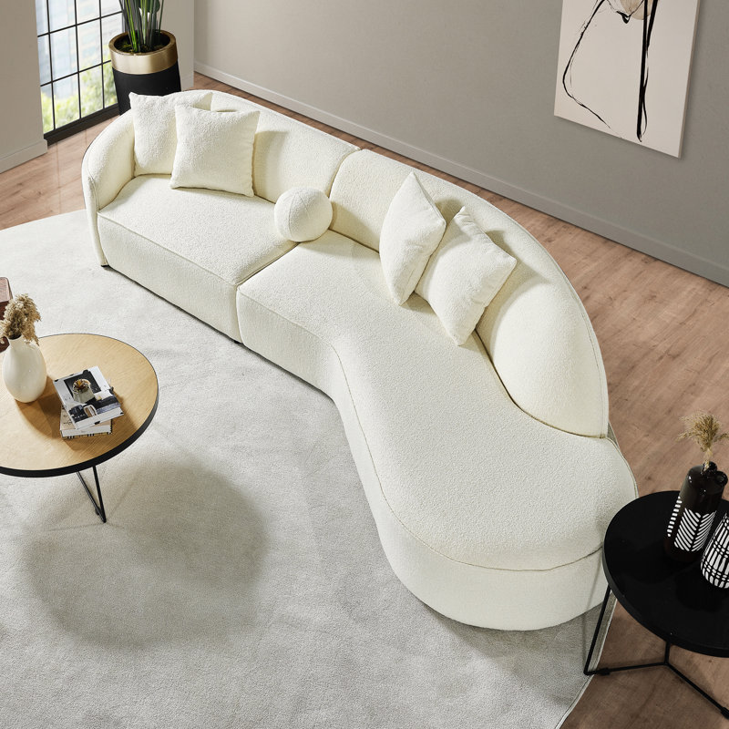 Annexie 89" Boucle Curved Sofa - Stylish & Comfy