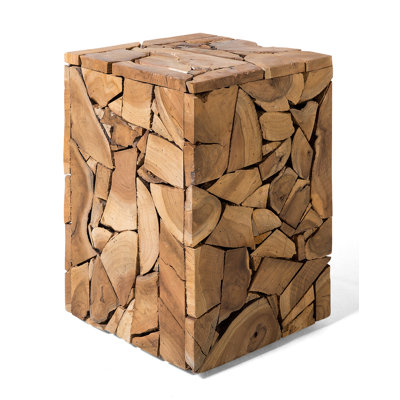 Solid Wood Block End Table