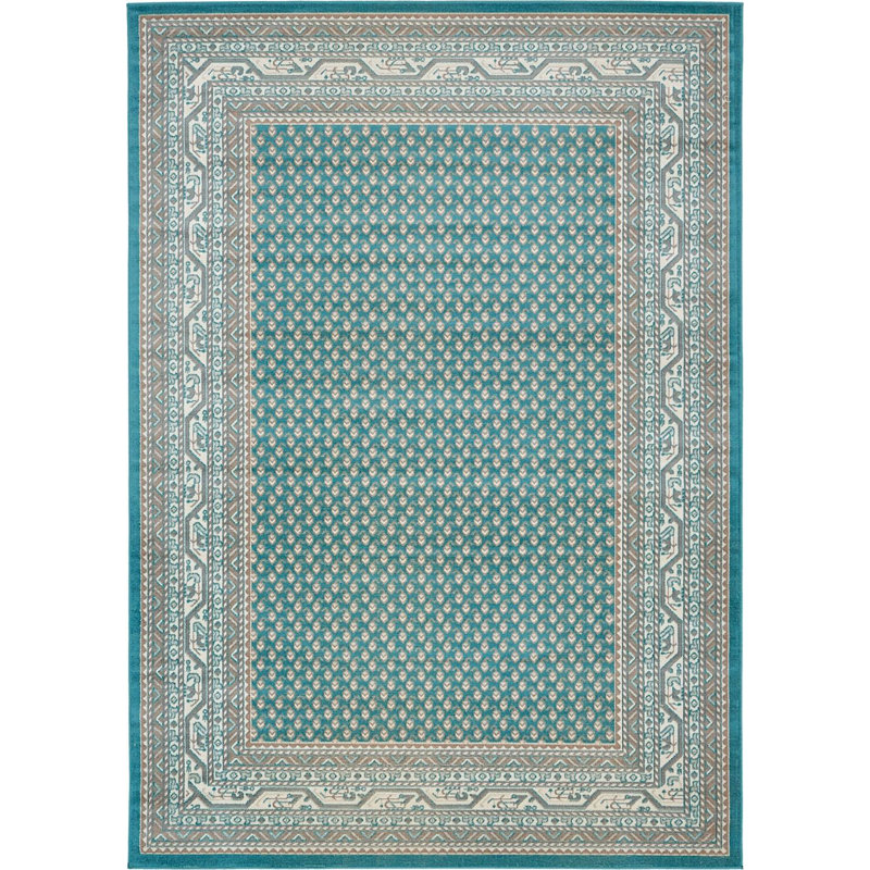 Tapis bleu turquoise Wingate, Rectangle 7 pi x 10 pi