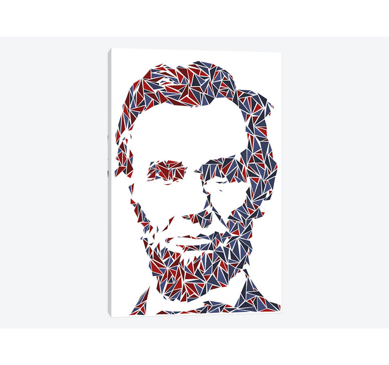 « abraham lincoln », impression sur toile, H 18 po x l 12 po x P 1,5 po, Toile tendue, Pas de tapis