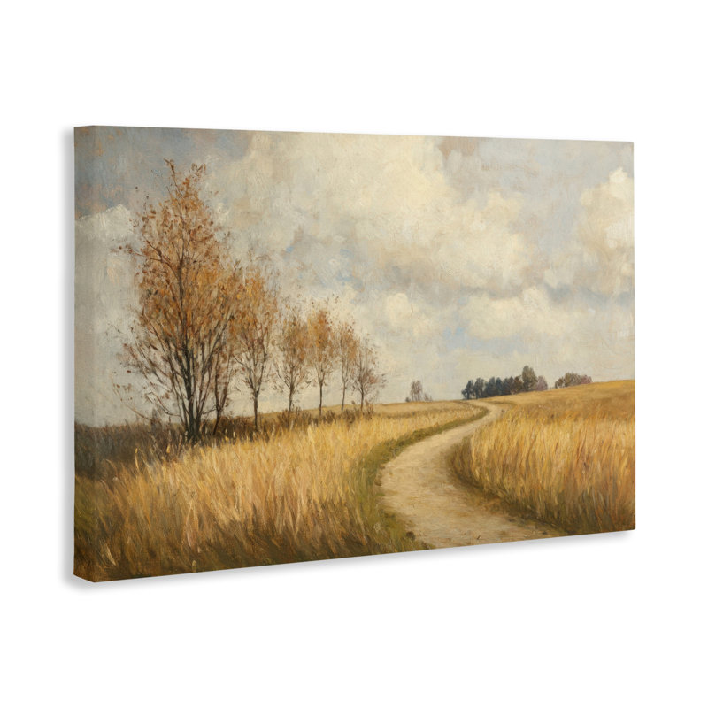 Toile Wheat Road Path, conception de Petal Prints Design, H 16 po x l 24 po