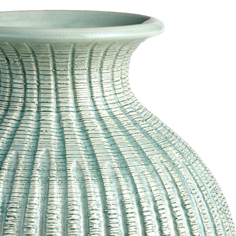 Graffio Handmade Ceramic Table Vase, Celadon