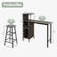 3 Piece Bar Table and Chairs Set with 6-Bottle Wine Rack