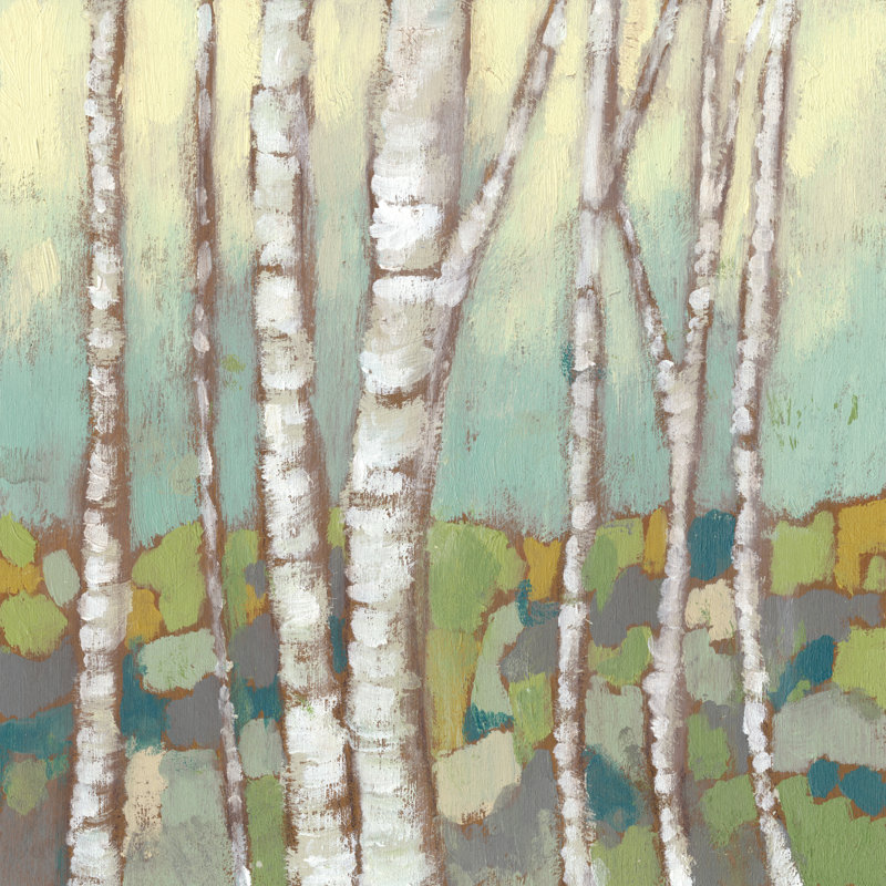 Kaleidoscope Birches II by Jennifer Goldberger - Wrapped Canvas Painting, 76cm H x 76cm W x 3.8cm D