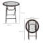 Round Glass Steel Outdoor Dining Table - 68 cm W 68 cm D